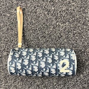 Dior Navy and Beige Monogram Wristlet